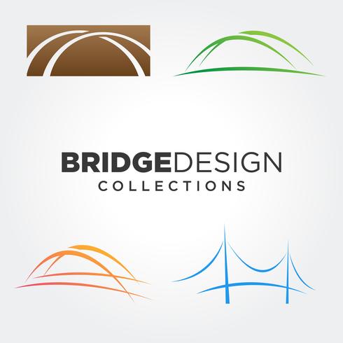 Brückensymbol-Design-Sets vektor
