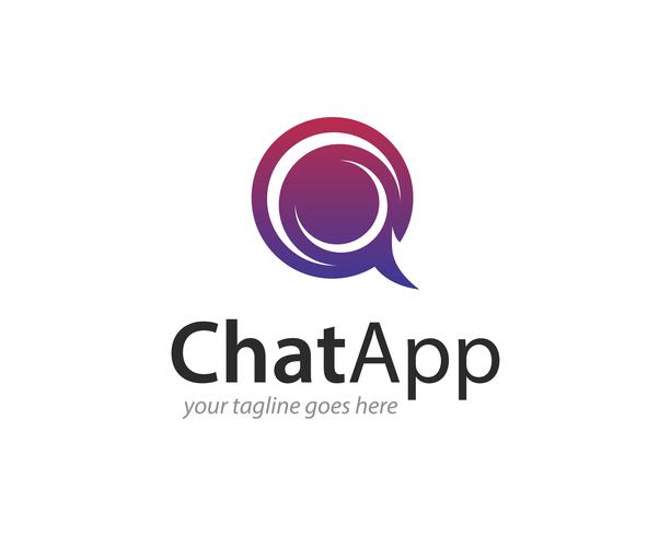 chat app logo ikon vektor