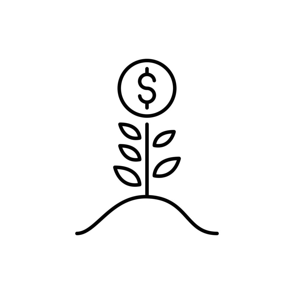 Unternehmensgründung Geldwachstum Pflanzensymbol vektor