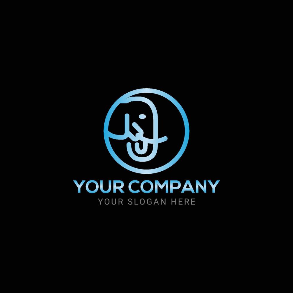 kreatives Logo-Design mit blauem Elefantenkopf vektor