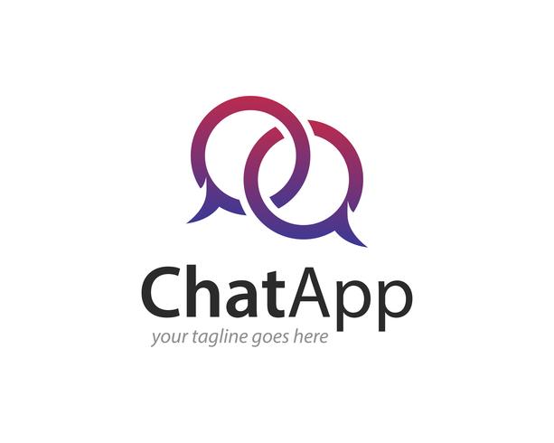 chat app logo ikon vektor