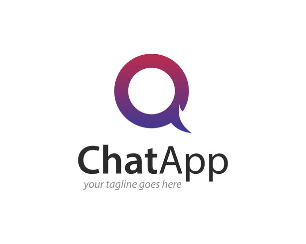 chat app logo ikon vektor