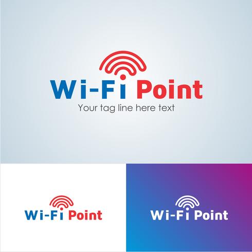 Corporate Wifi Point Logo Design Mall vektor