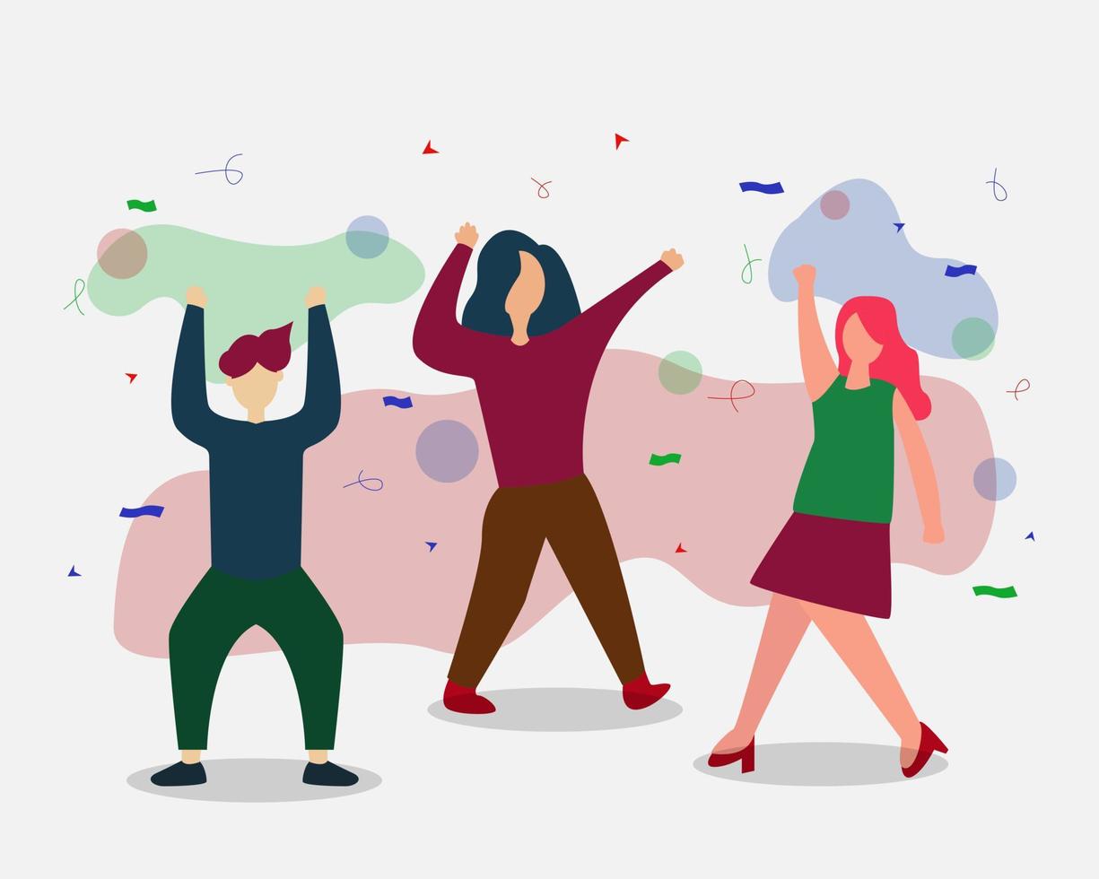 illustration vektordesign av människor som firar fest vektor