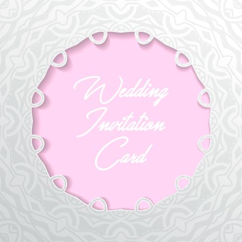 Hochzeitseinladungskarte Papierschnitt Design vektor