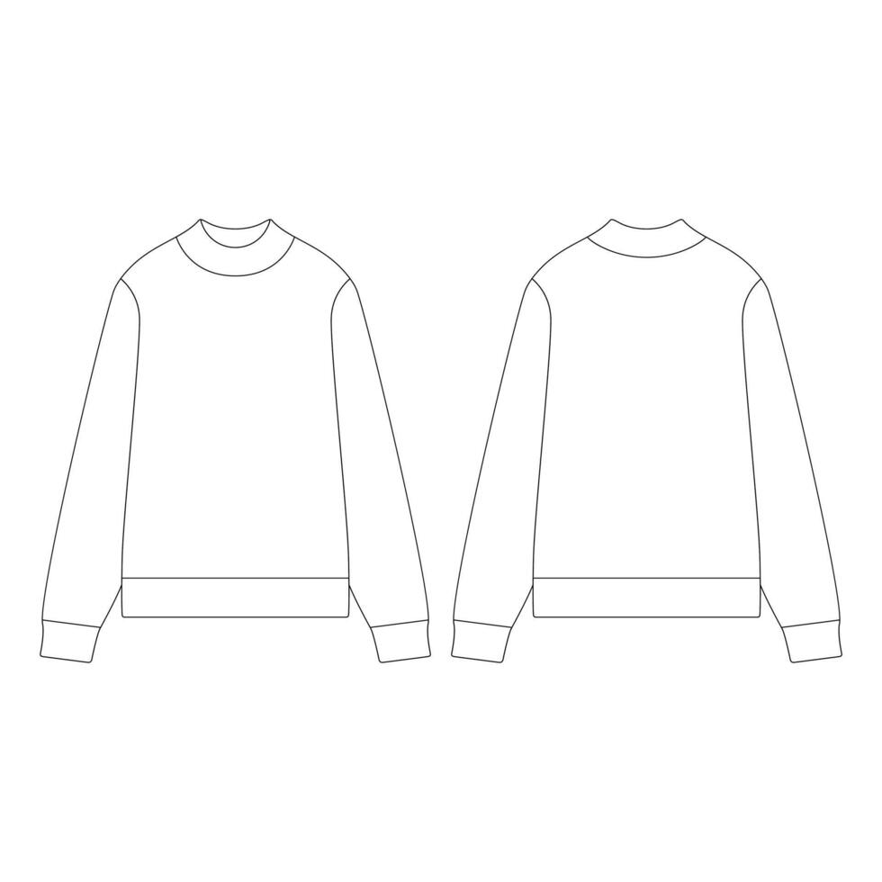 mall kvinnor jumper vektor illustration platt design kontur klädkollektion