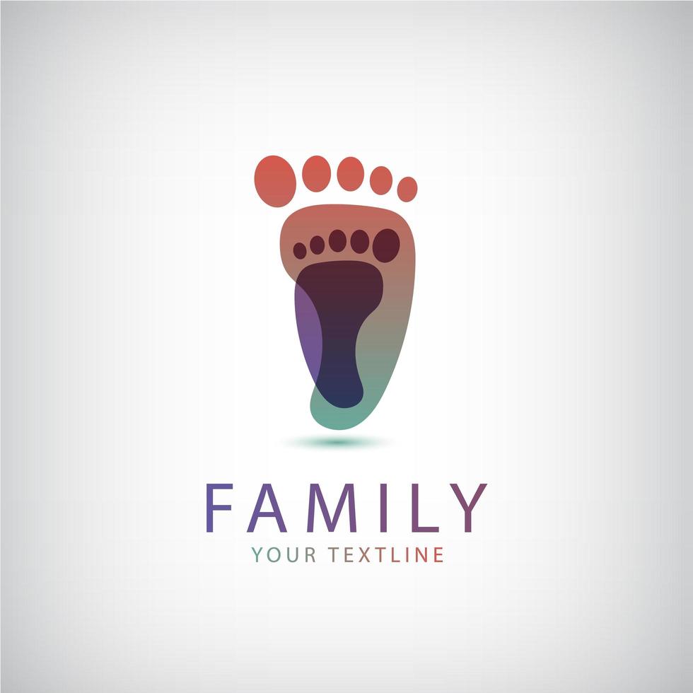 vektor familj, 2 fotspår ikon