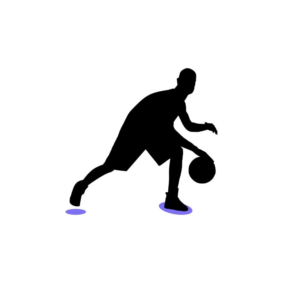 Silhouettenillustration des Basketballspielers vektor