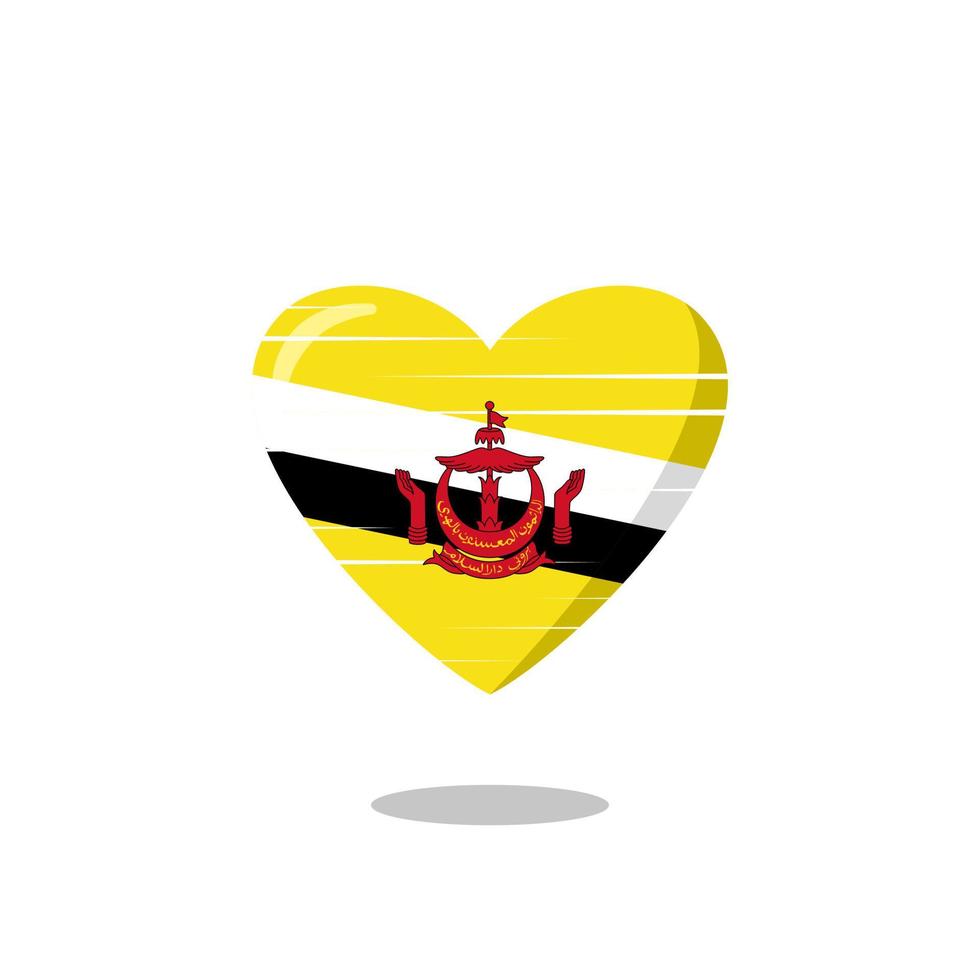 brunei darussalam flagga formad kärlek illustration vektor