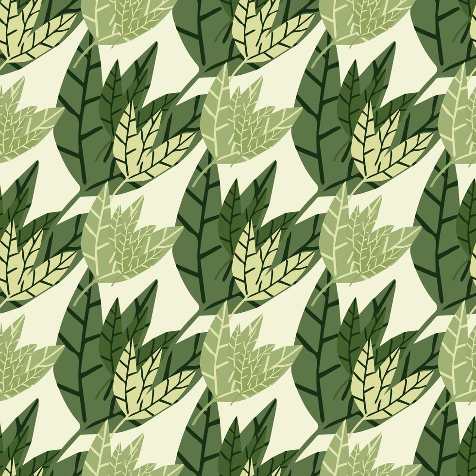 kreative Laubtapete im handgezeichneten Stil. Gekritzel-Dschungel tropische Blätter nahtloses Muster. vektor