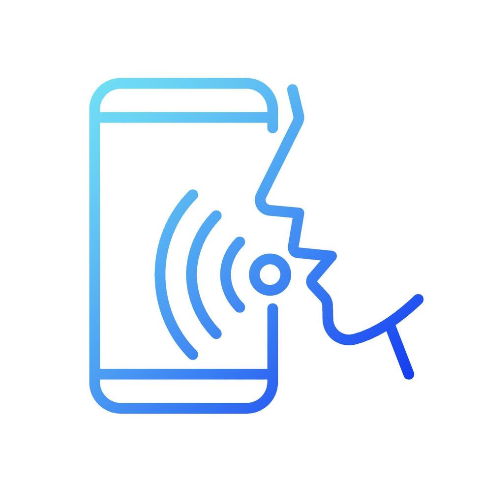 Lineares Vektorsymbol für den Sprachsteuerungsgradienten. Audiobefehl für die Anwendung. Internet der Dinge. intelligentes Gerät. Farbsymbol mit dünner Linie. Piktogramm im modernen Stil. Vektor isoliert Umrisszeichnung