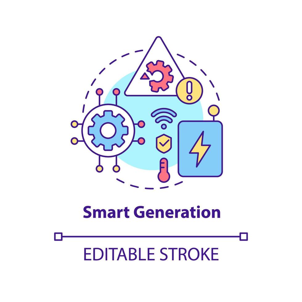 smart generation koncept ikon. möjligheter för intelligenta nät abstrakt idé tunn linje illustration. isolerade konturritning. redigerbar linje. roboto-medium, otaliga pro-bold teckensnitt som används vektor