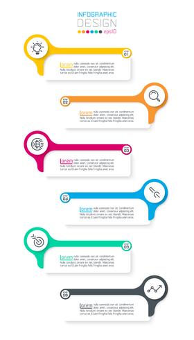 Sechs horizontale Infografiken-Leiste. vektor