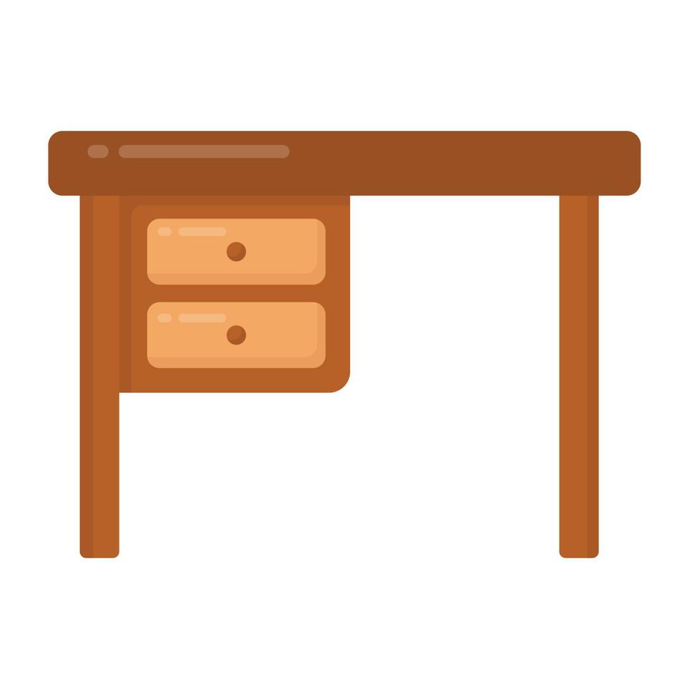 eine Klasse Schubladen-Schreibtisch-Ikone im modernen Stil vektor