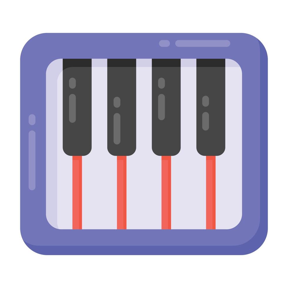 musikaliskt tangentbord, clavichord vektor i platt design