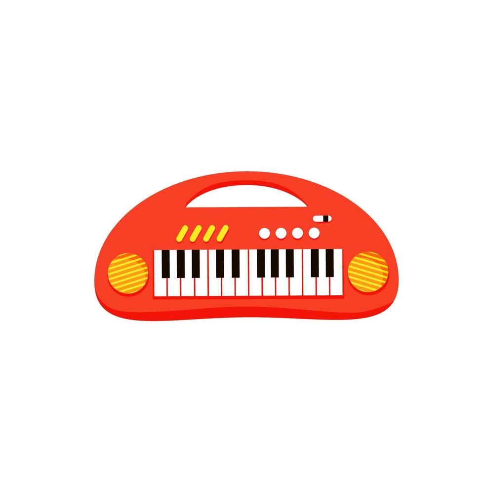 musikalisk leksak synthesizer isolerad på vit bakgrund. söt vektor illustration