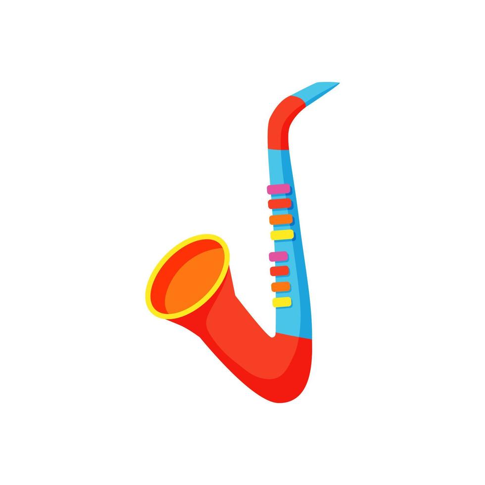 Kinder Musikinstrument Saxophon im Cartoon-Stil gezeichnet. Vektor-Illustration vektor