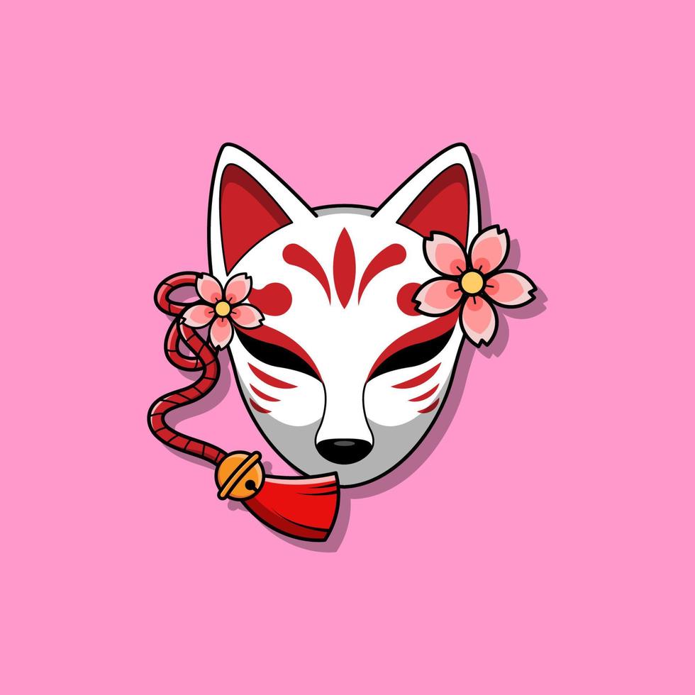 japanische Kitsune-Maske, Vektorillustration eps.10 vektor