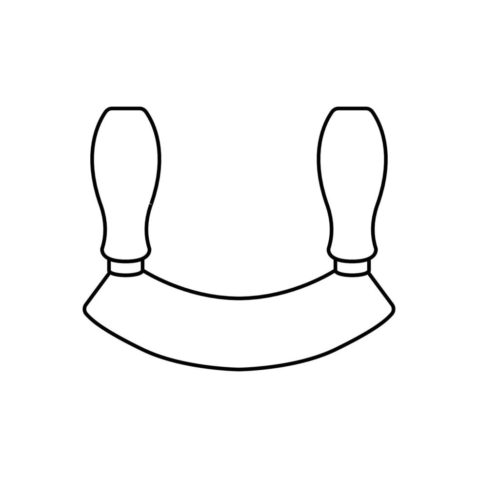 två handtag kniv mezzaluna disposition ikon illustration på vit bakgrund vektor