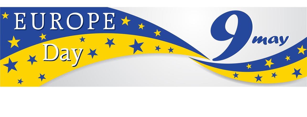 Europatag. Jährlicher Feiertag im Mai. Ist der Name von zwei jährlichen Beobachtungstagen - 5. Mai vom Europarat und 9. Mai von der Europäischen Union. Plakat, Karte, Banner und Hintergrund. Vektor - Vektör