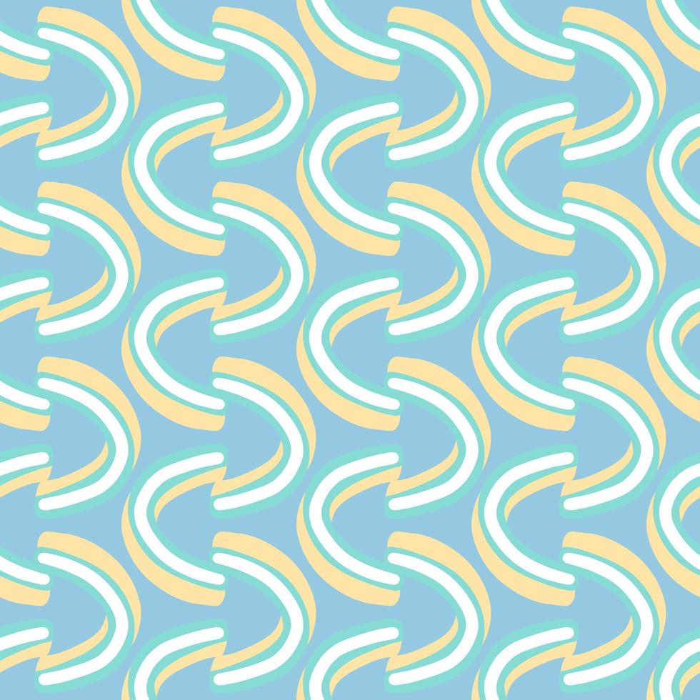 abstrakt 3d-former silhuetter seamless mönster. rolig kreativ bakgrund i blå och orange färger. vektor
