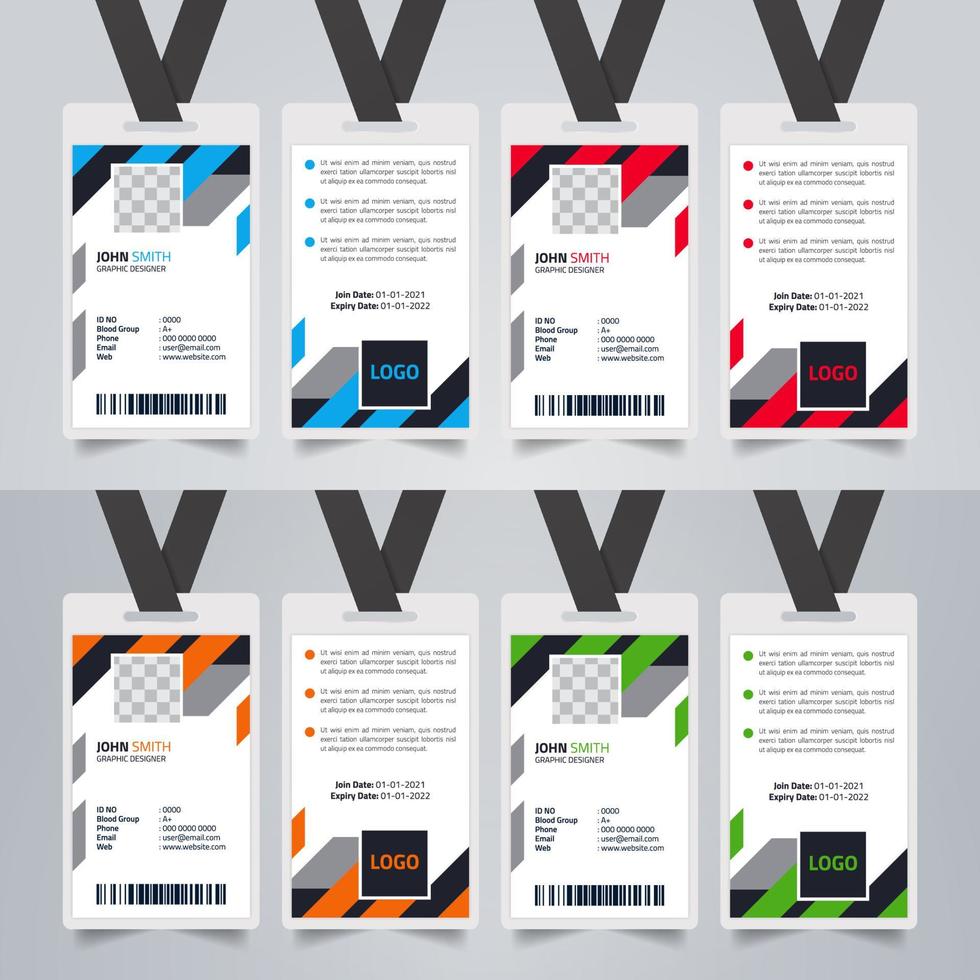 Creative Business Office Mitarbeiter Personalausweise Briefpapier Vorlagendesign. vektor