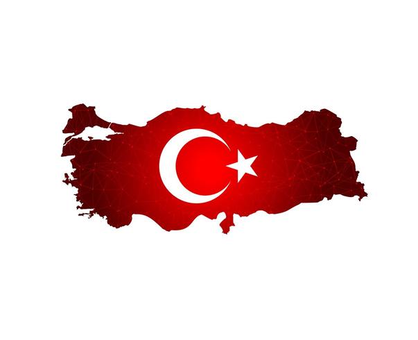 Türkei Karte mit Flagge. Flagge Karte Türkei Land auf digitale Hintergrund. Vektor. vektor