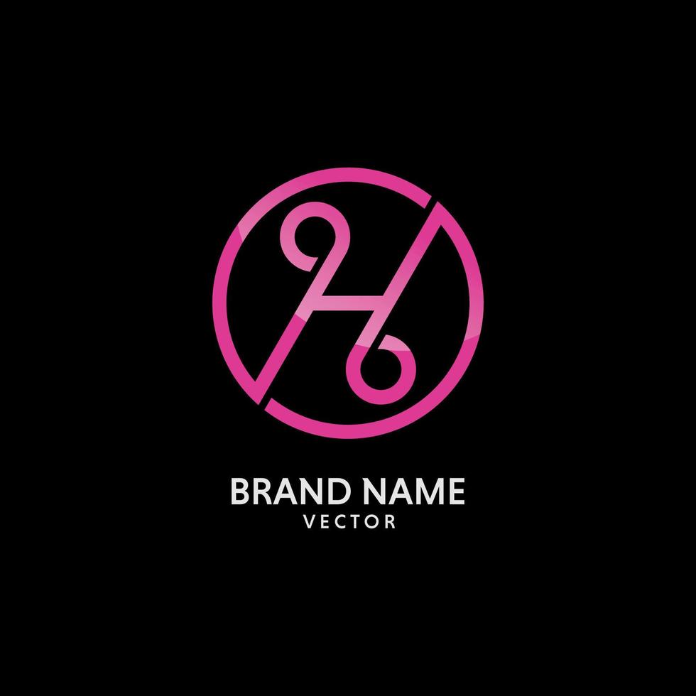 h monogram logotyp design vektor