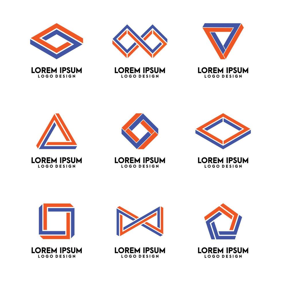modernes Logo-Design-Set mit geometrischer Form vektor
