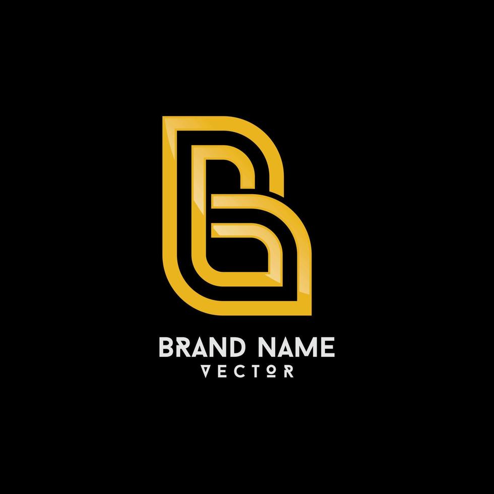 guld monogram b symbol logotyp mall vektor