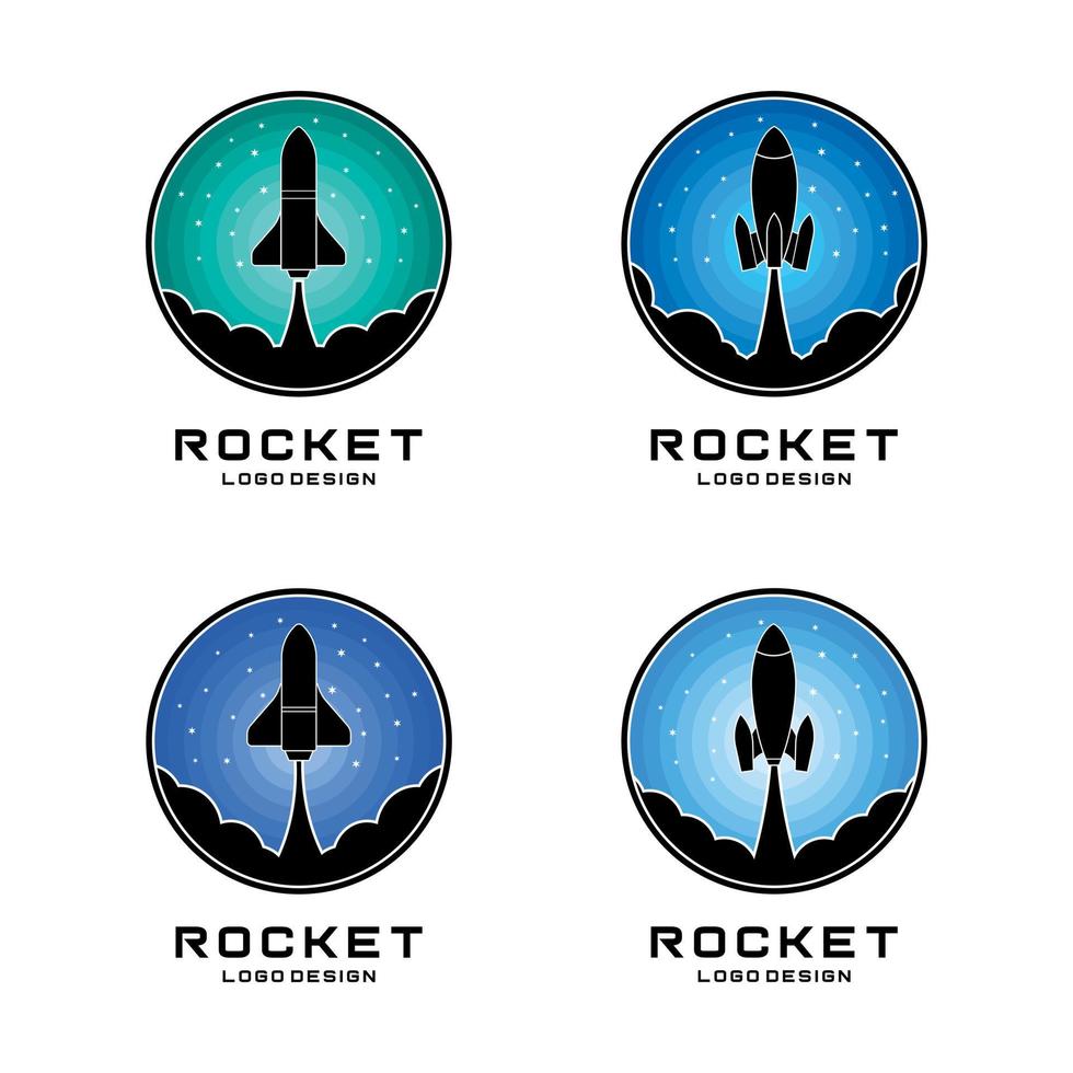 Raketen-Logo-Design-Vektor-Set vektor