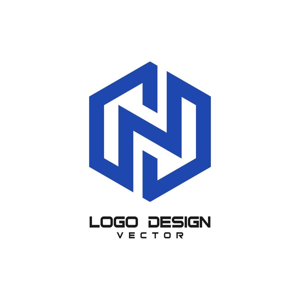 n bokstav linje logotyp design vektor