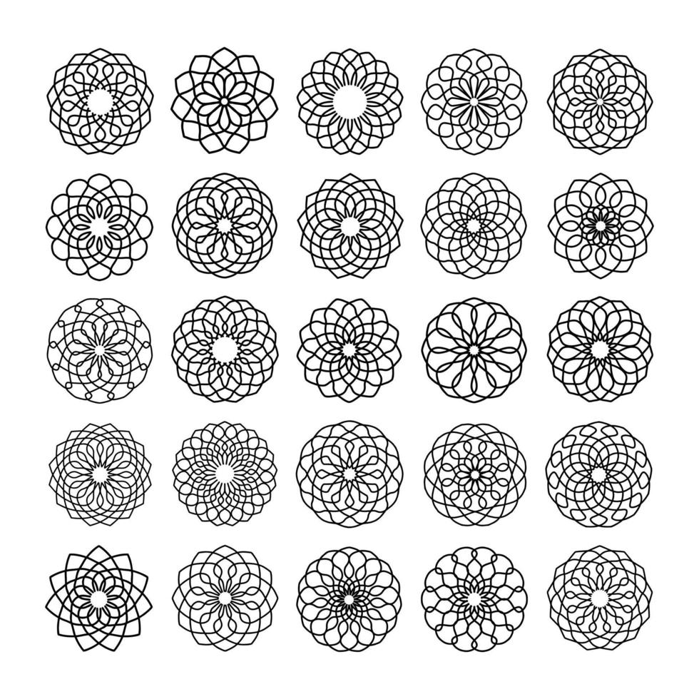 abstrakter spiralförmiger Designelement-Vektorsatz vektor