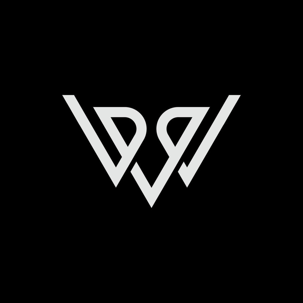 w und v Anfangsmonogrammsymbol vektor