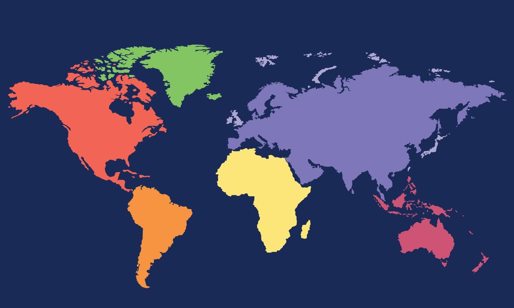färgglad karta över världen utbildning geografisk platt design vektor