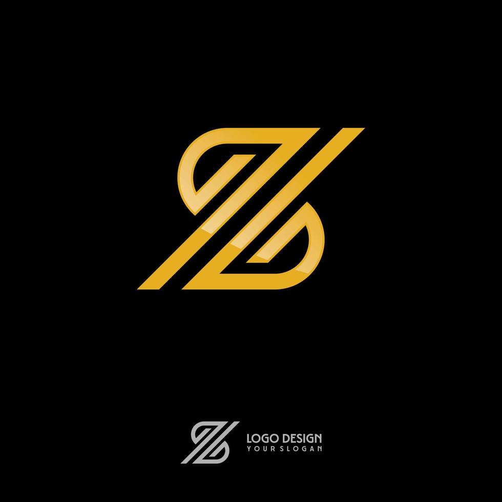 z-symbol i guldmonogramstil vektor