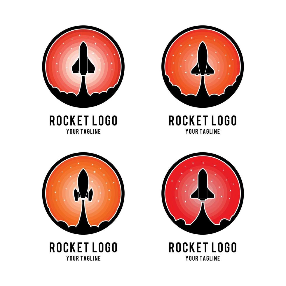 Raketenstart-Logo-Vorlagensatz vektor