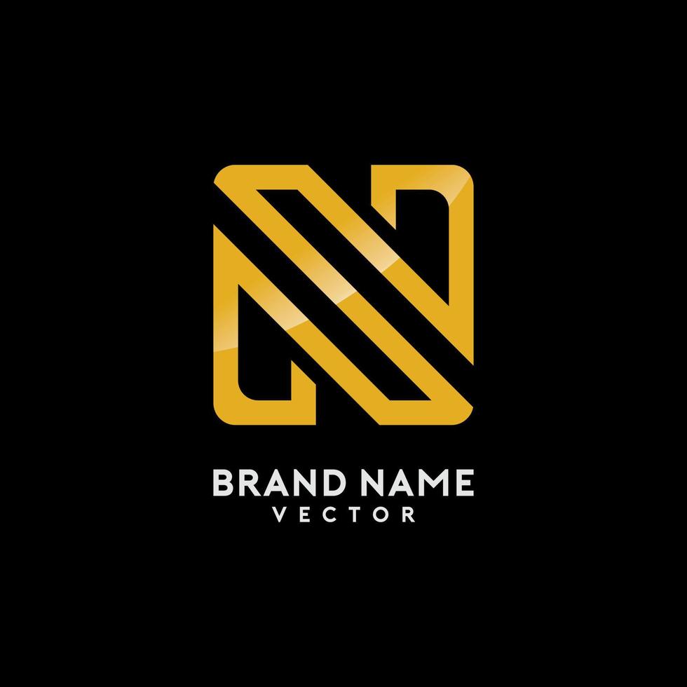 n-Buchstaben-Gold-Monogramm-Logo-Design vektor