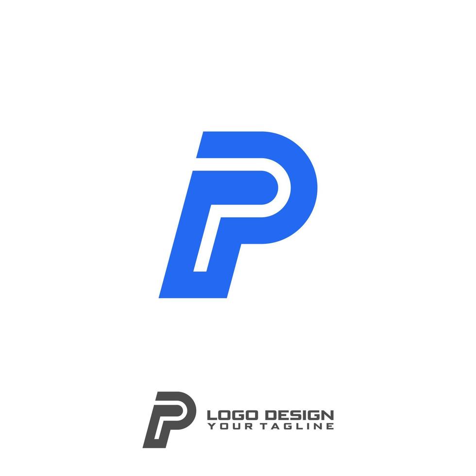 p bokstav alfabetet namn logotyp design vektor