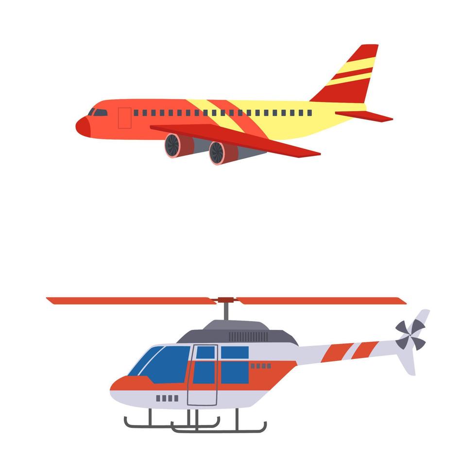 Flugzeug-Helikopter-Vektor-Clipart-Design vektor