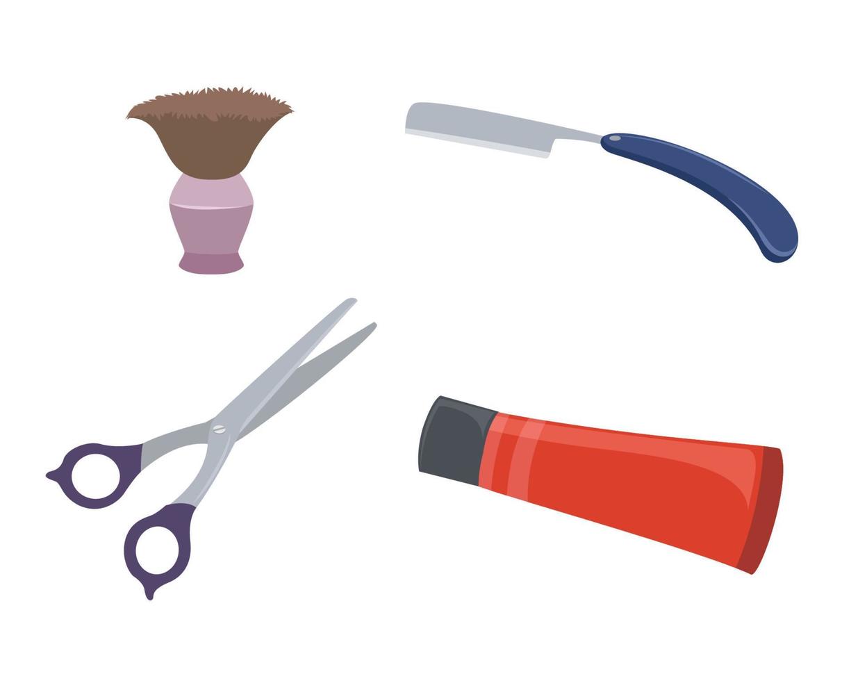 Barbier-Ausrüstungen Clipart-Set-Design vektor