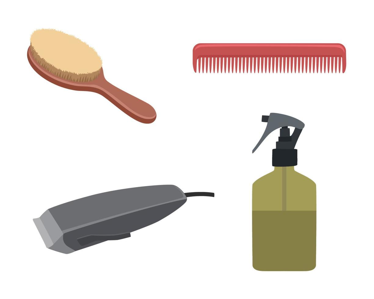 Barbier-Ausrüstungen Clipart-Set-Design vektor