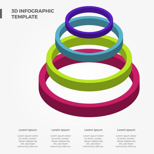 Flache bunte Infographic Vektor-Schablone 3D vektor