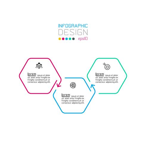 Hexagon inforgraphics på vektor grafisk konst.