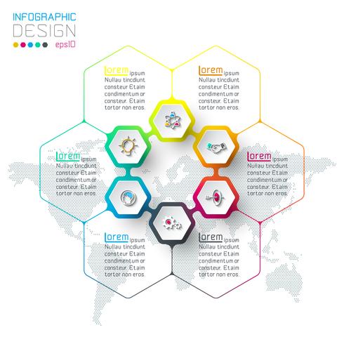 Hexagon Inforgraphics auf Vektorgrafik. vektor