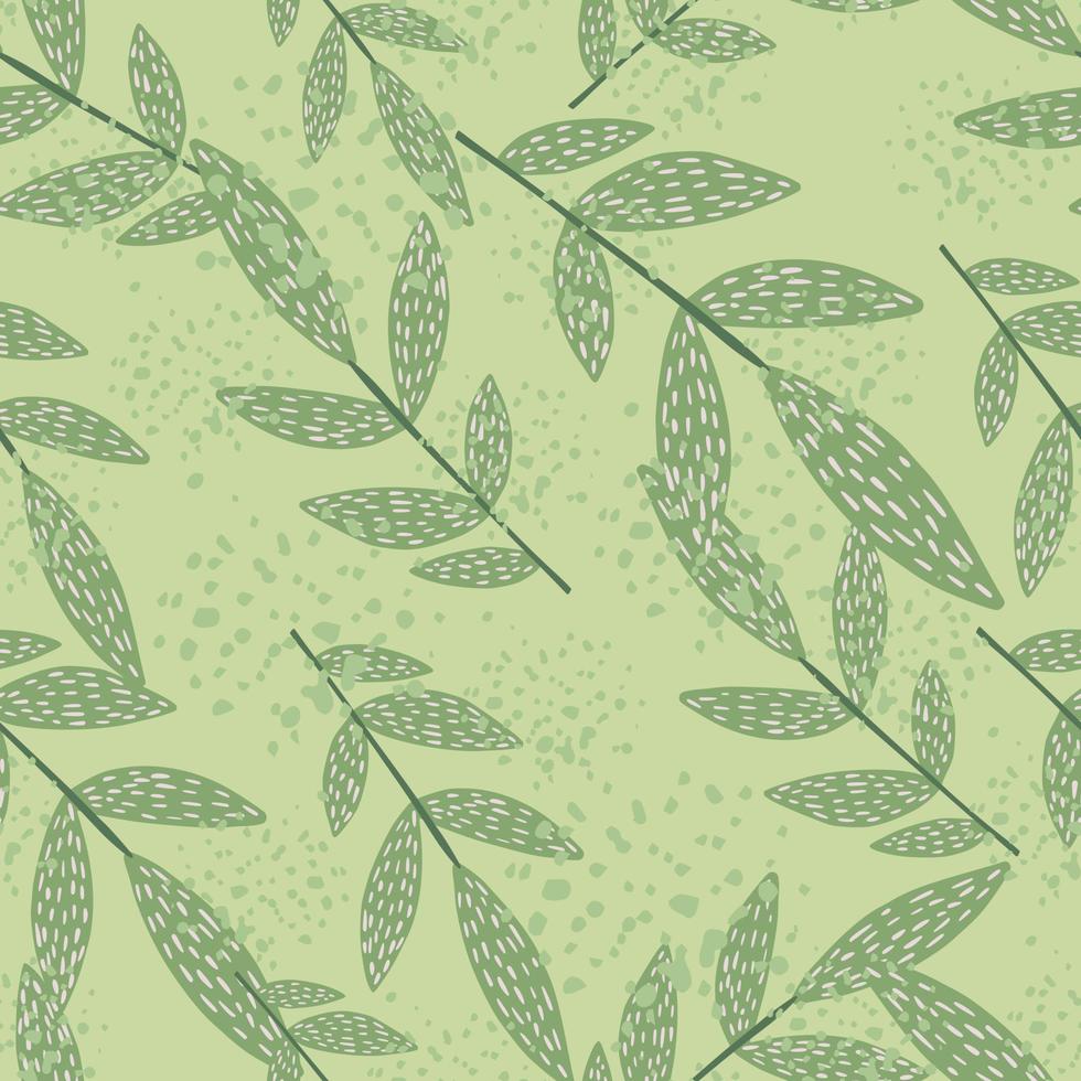 örtmönster i gröna toner med streck grenar. stänkte bakgrund. vektor