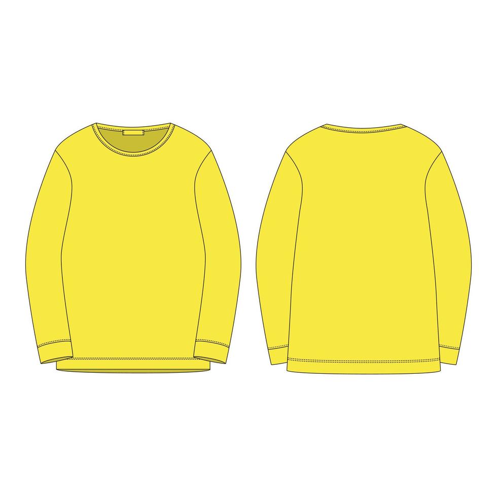 sportkläder i gul färg sweatshirt isolerad på vit bakgrund. vektor