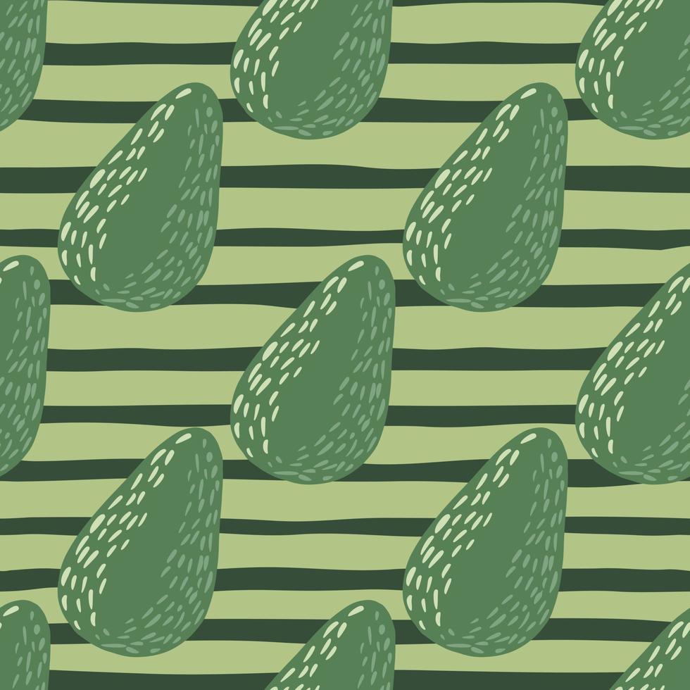 blekgröna sömlösa mönster med avokadosilhuetter. avskalad bakgrund. hälsosam frukost frukt. vektor