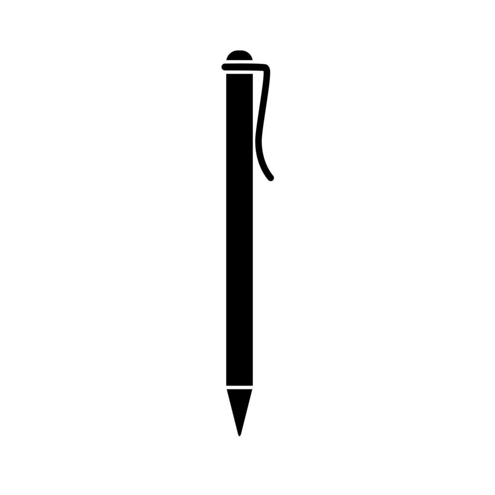 Glyph-Kugelschreiber-Symbol. Bleistift isoliert. Vektorstift. einfache Abbildung vektor