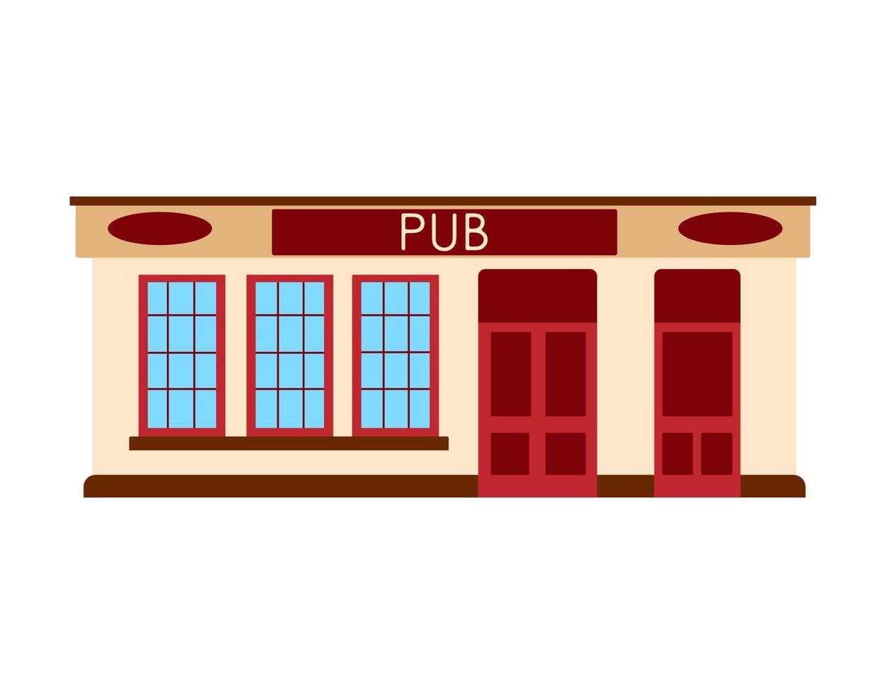 engelsk pub bar ikon. byggnadens fasad. platt vektor illustration